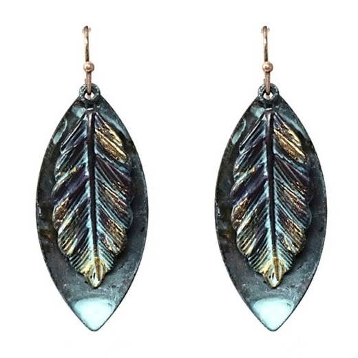 Double Leaf Earrings for wholesale by Peaceful Village Inc.
