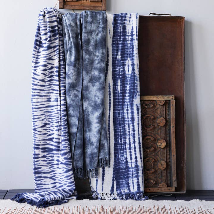 Blue Ocean Traders - Wholesale Throw Blanket - Tesuji Shibori Style Slub Cotton Throw1