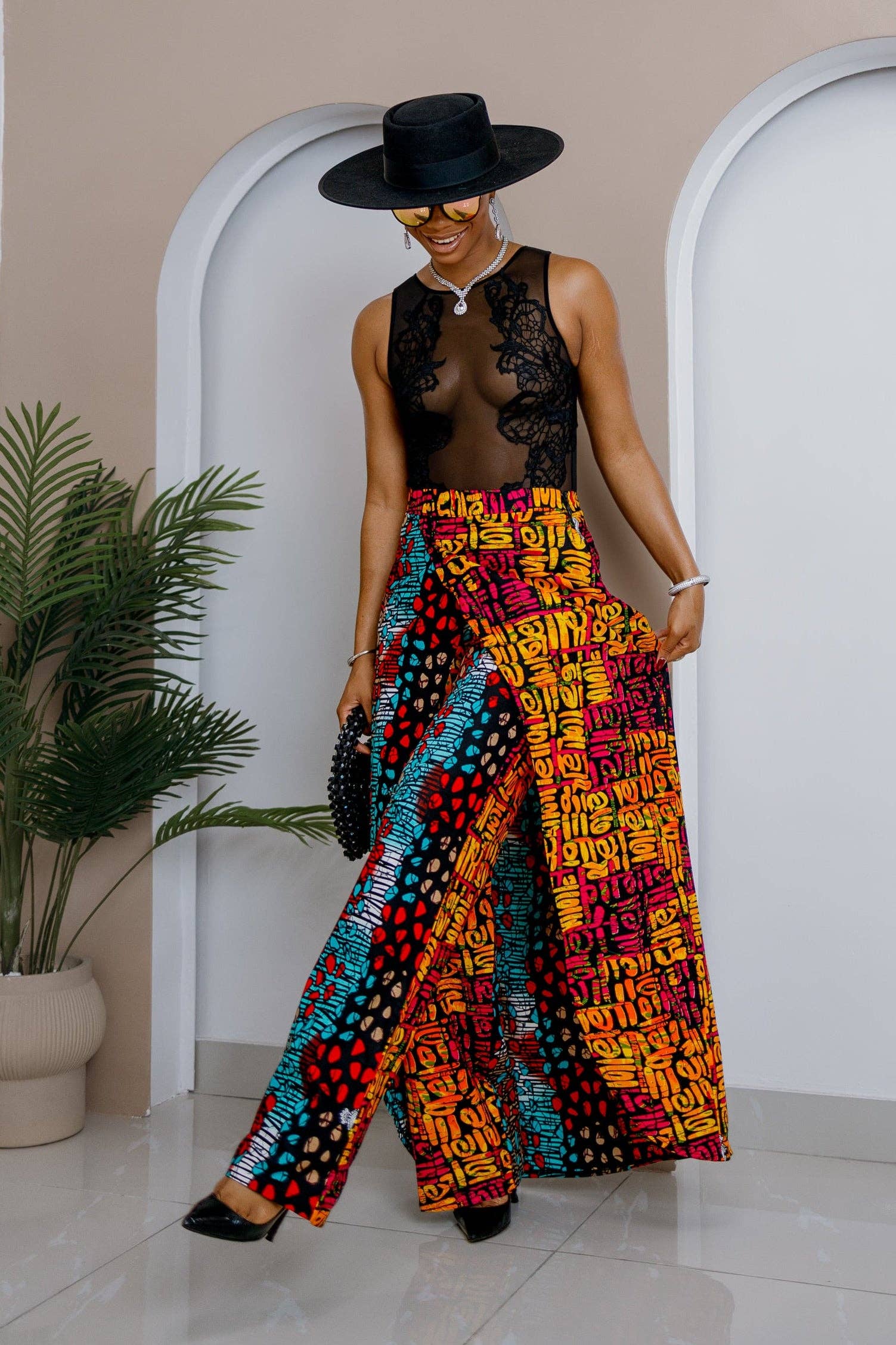 DUA MENKA - Wholesale Skirt - Women's - Akakpo Patchwork Pants Skirt - Final Sale1