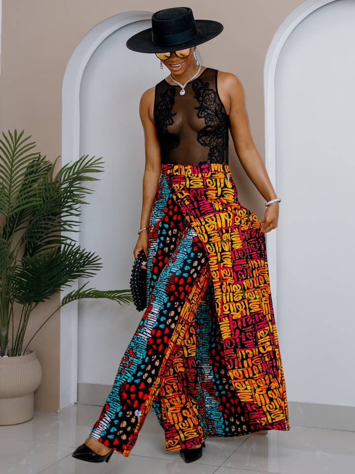 DUA MENKA - Wholesale Skirt - Women's - Akakpo Patchwork Pants Skirt - Final Sale1