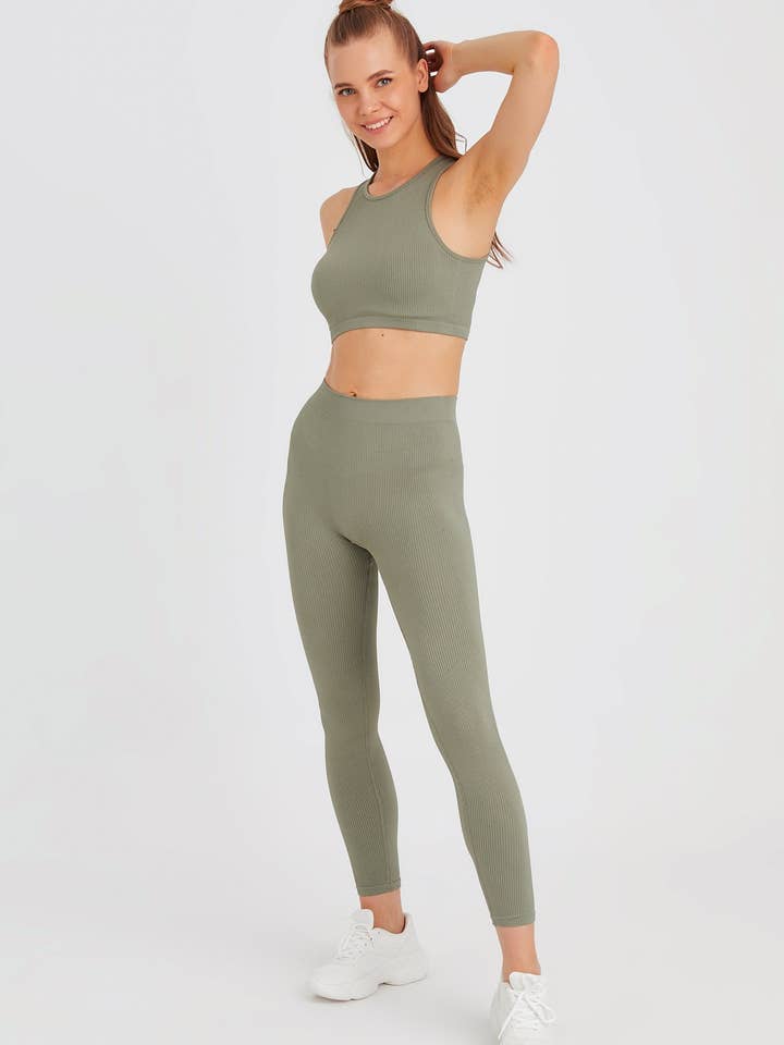 Women's Seamless Crop Top Short Sleeve LN-8425 for wholesale by Leif Nelson GmbH