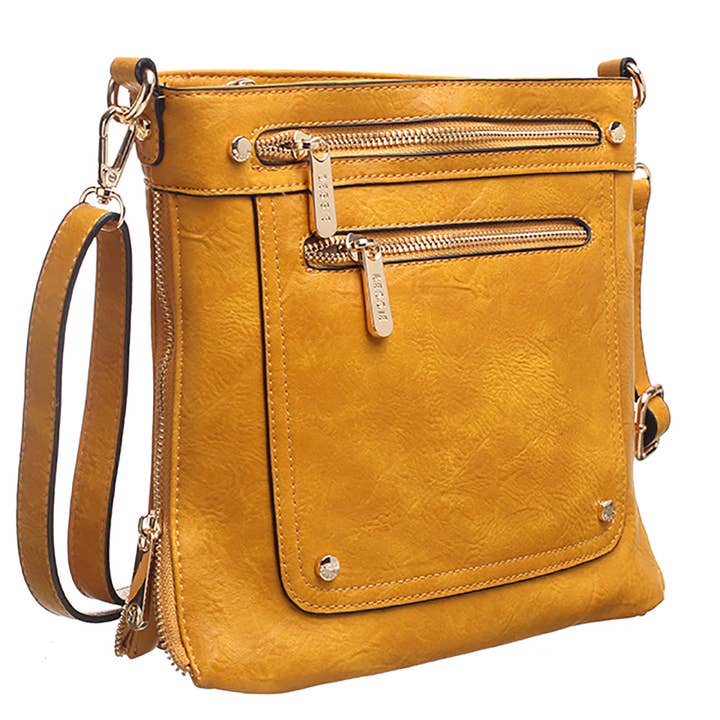 Bessie London - Venta al por mayor Bandolera - Mujer - BANDOLERA CON DOBLE BOLSILLO FRONTAL CON CREMALLERA4