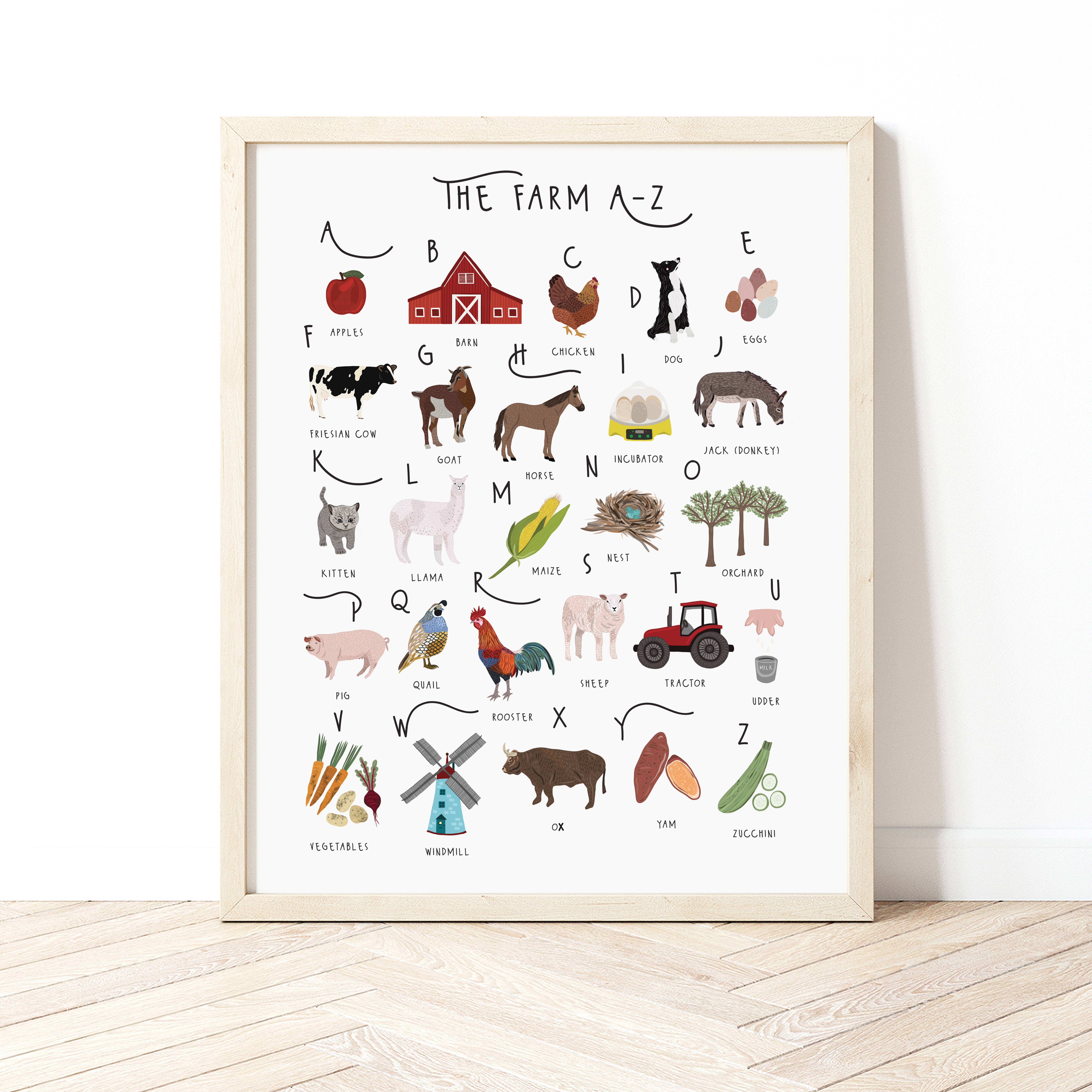 Bea Baranowska Illustration – wholesale Art print – The Farm A-Z Print0