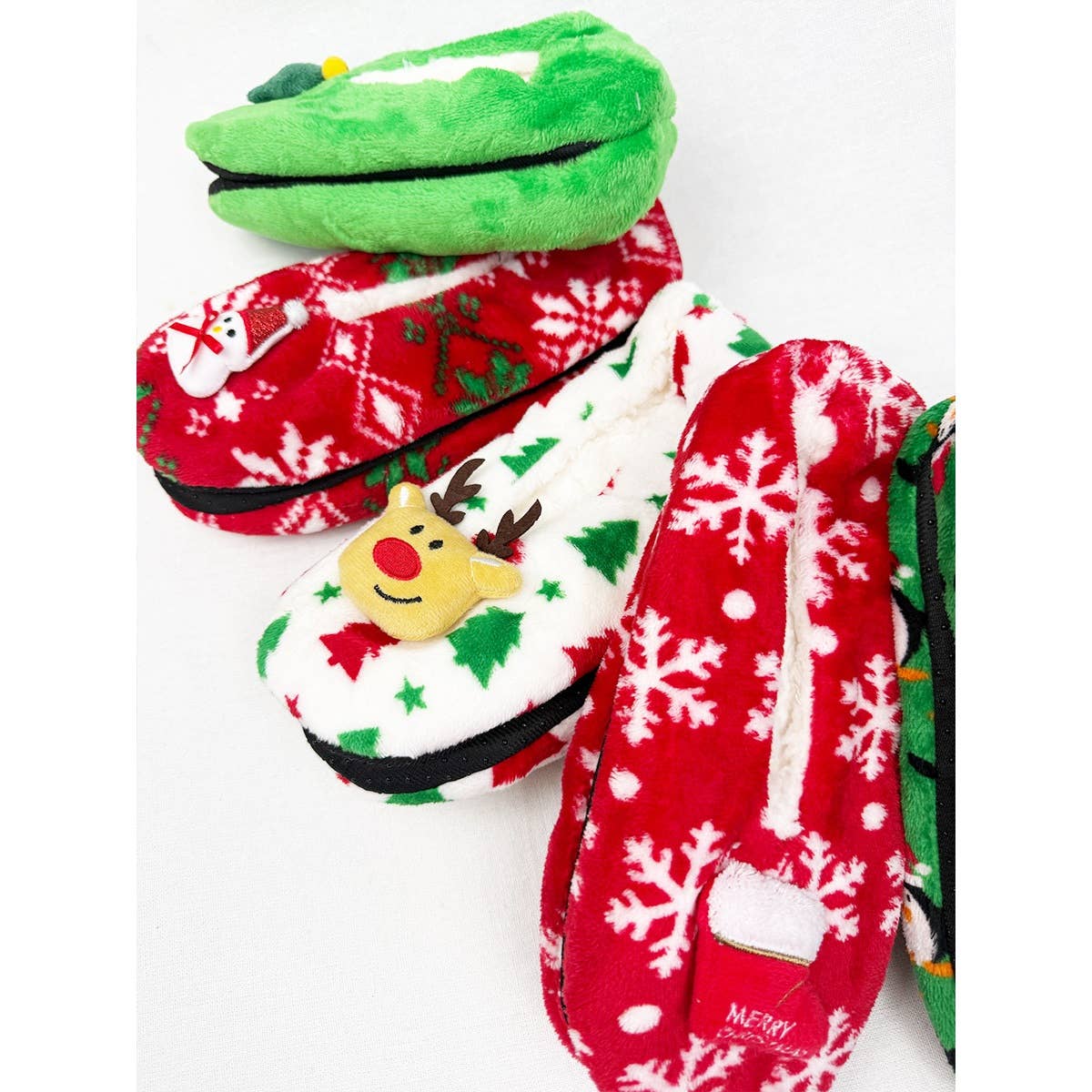 MIX COLOR Christmas Design Fuzzy Slippers for wholesale on Faire7