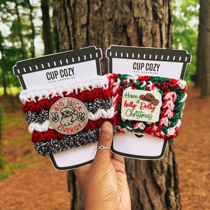 WanderlustBee - Wholesale Drink Huggers & Koozies - Big Nick Energy Holiday Cup Cozy / Christmas Coffee Cozy 4