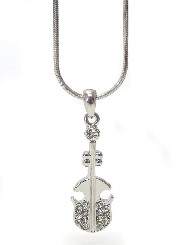 ( WX1143 ) COLLIER PENDENTIF INSTRUMENT DE MUSIQUE EN CRISTAL pour la vente par Jewelry Max