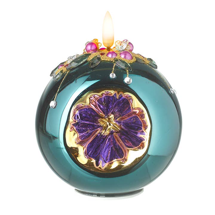 Heaven Sends – wholesale Decorative tabletop object – BLUE PORCELAIN LED CANDLE BALL