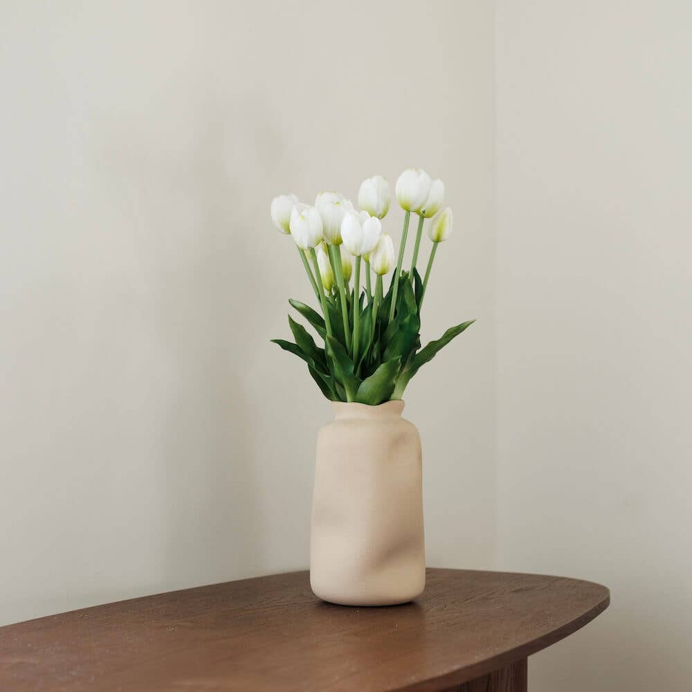 Flowrette – wholesale Artificial flowers – White tulip bundle Green amaranth artificial - high-end - real touch2