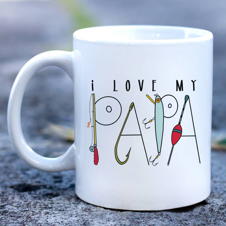 Canary Road - Wholesale Coffee Mug - Love My Papa Mug, Fishing Theme, Fathers Day Coffee Cup