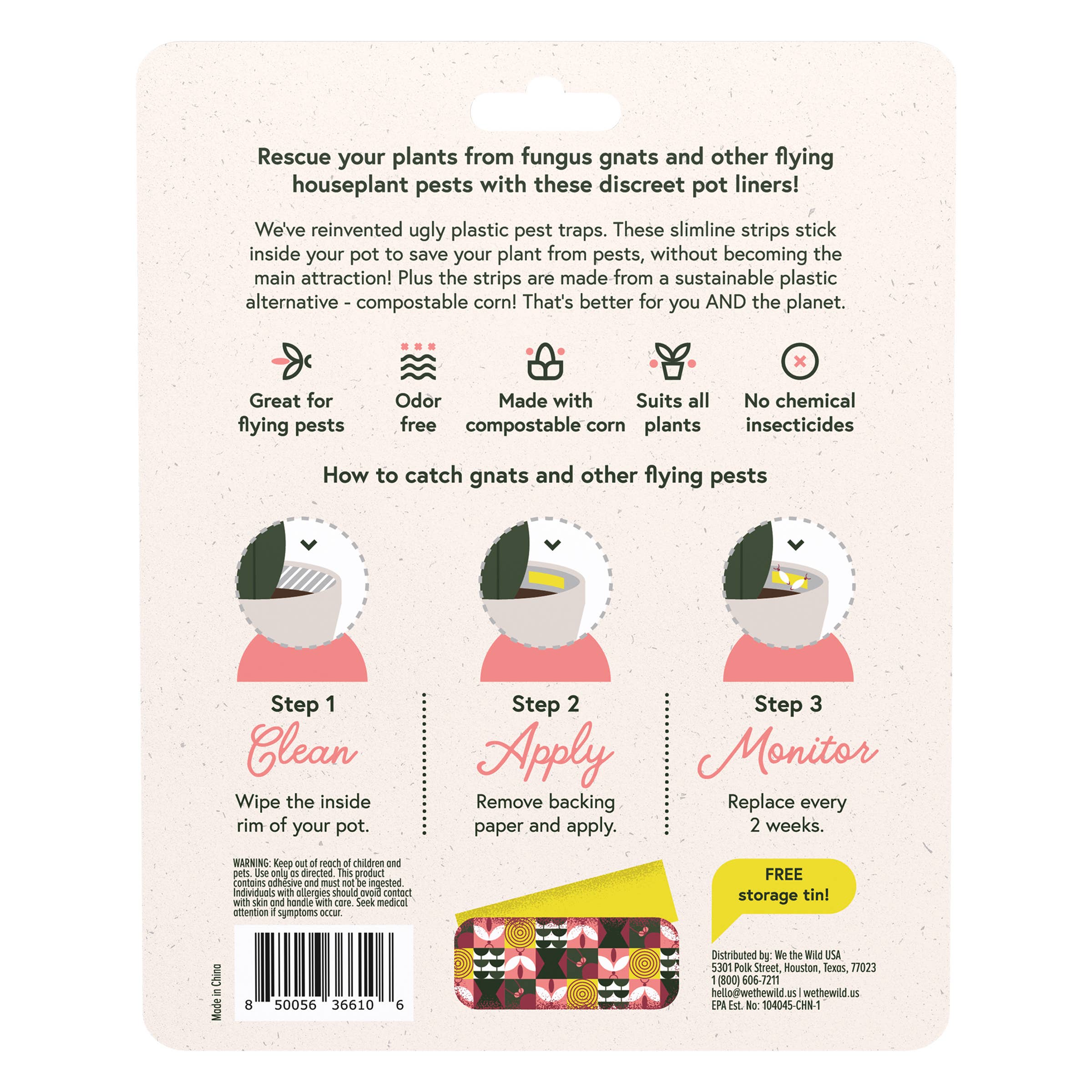 We The Wild Plant Care USA - Wholesale Garden Tool - Gnat Sticky Traps with Tin Box 16 pk4