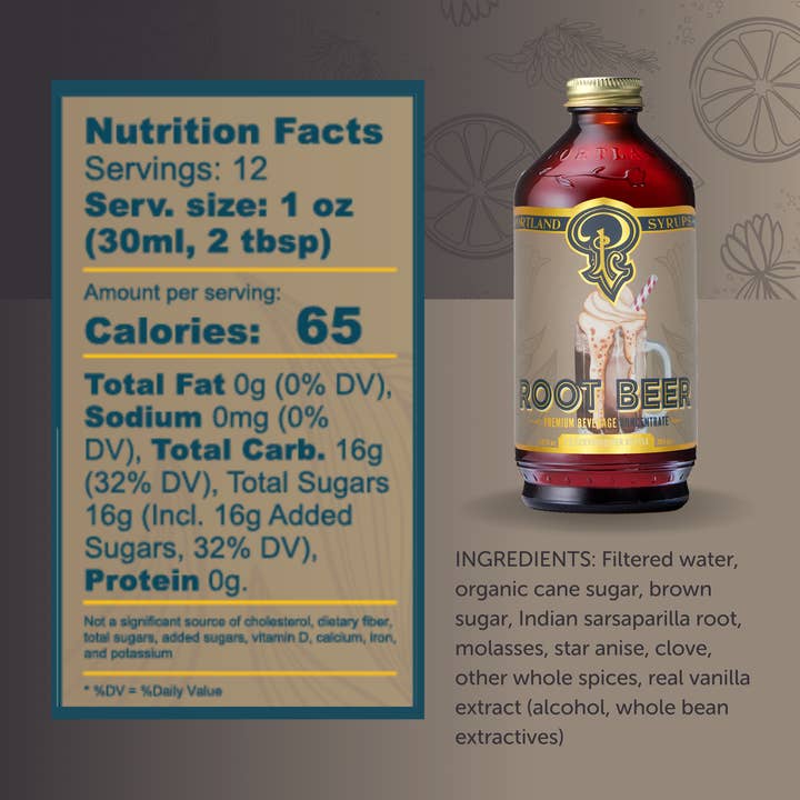 Portland Syrups – wholesale Cocktailmix/-sockerlag – Root Beer Sirap 12oz - cocktail/mocktail dryckesblandare