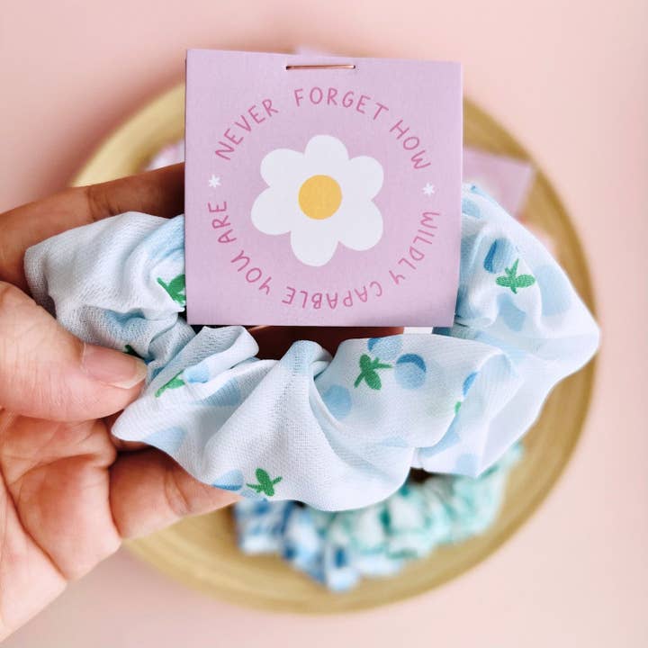 Tiny Gift Society - Wholesale Scrunchie - Women's - Floral Scrunchies | Thank You Gifts | Inspirational Positive