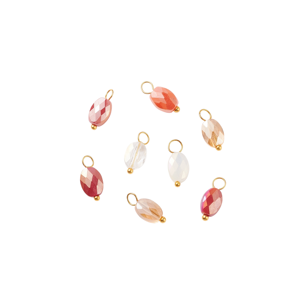 The Charm Bar Company - Wholesale Individual Charm/Pendant - Gold Sea Glass Iridescent Glass Charms - Assorted2