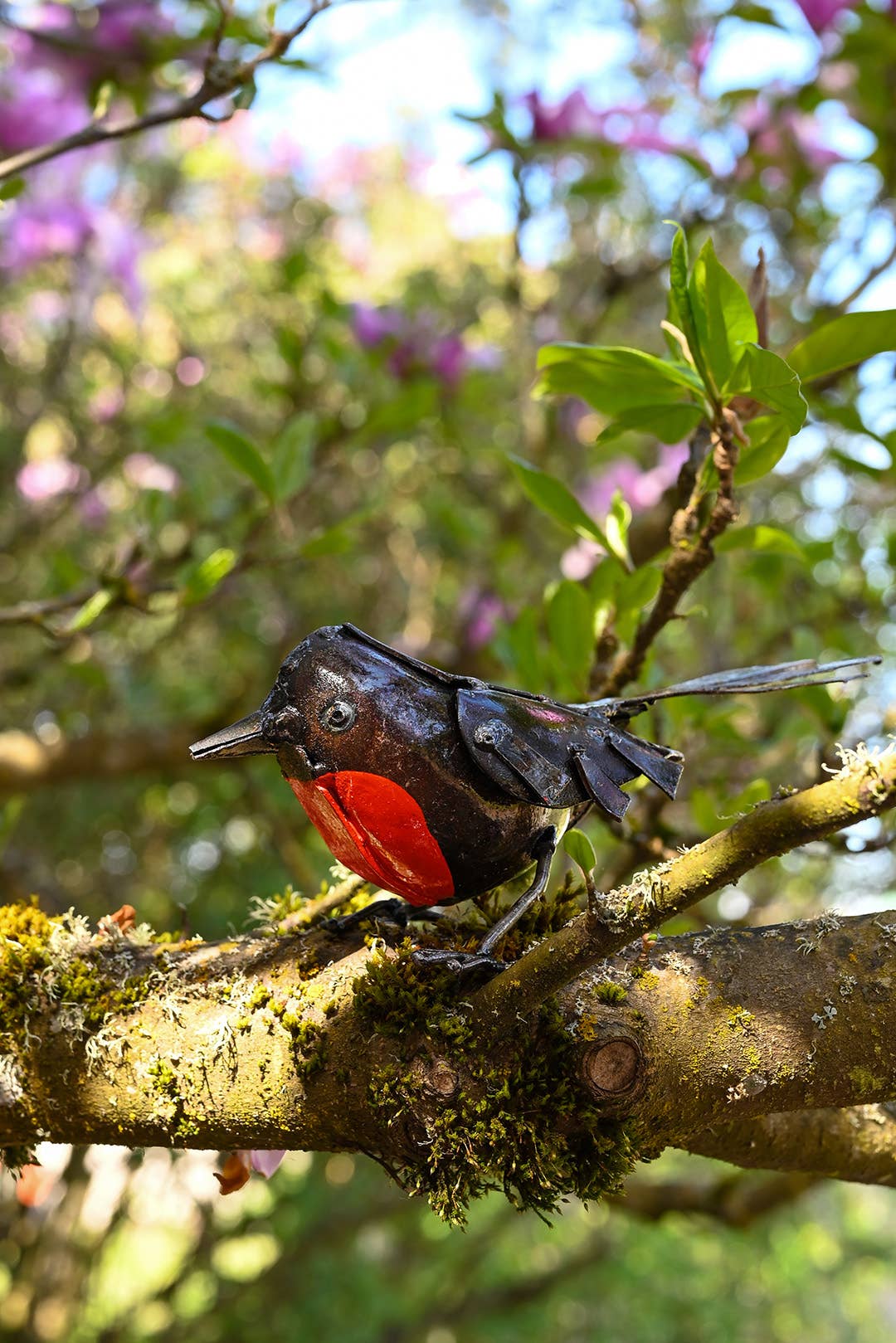 Swahili | AFRICAN MODERN - Wholesale Sculpture - Small Recycled Metal Robin Sculpture1