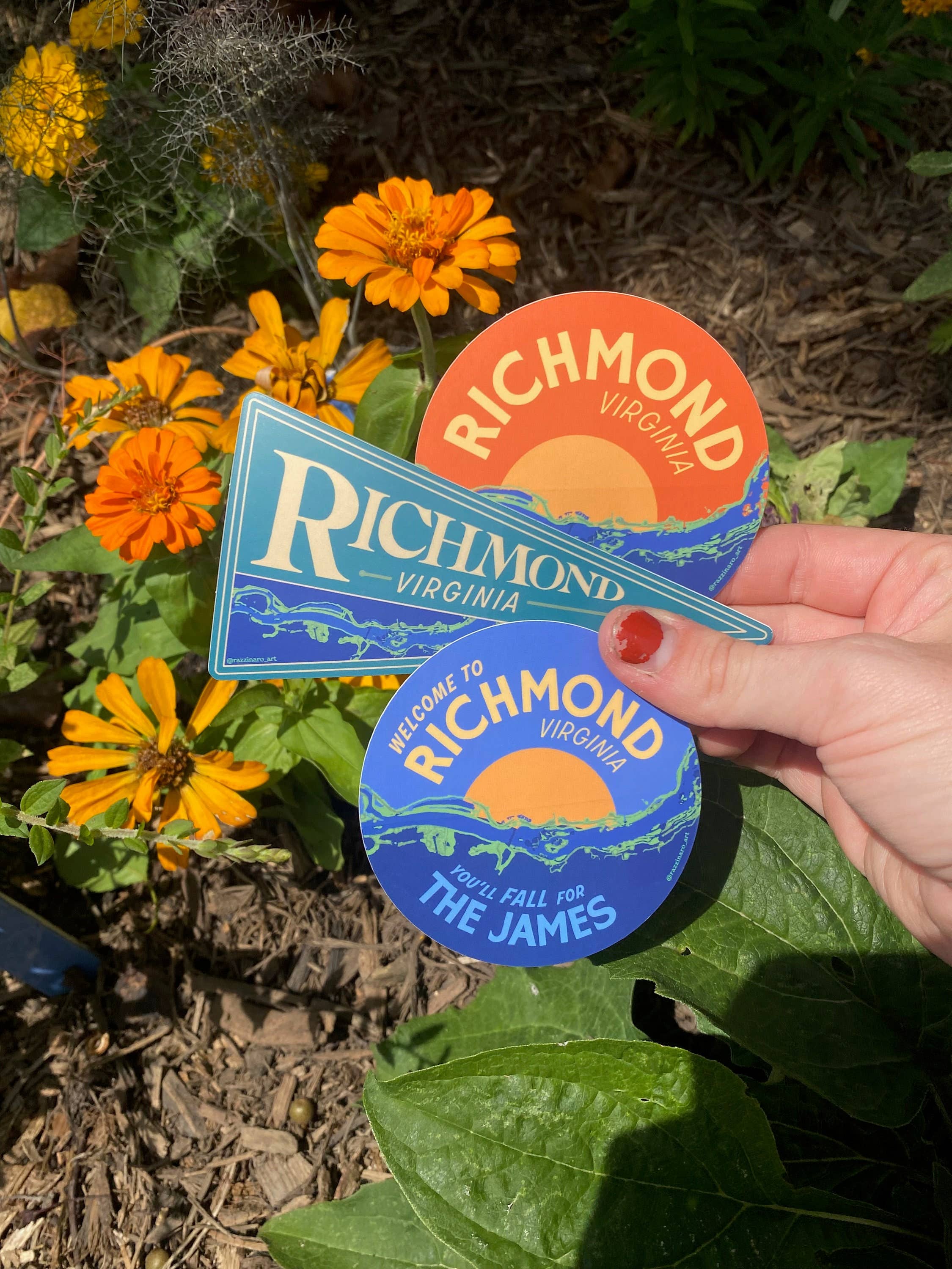 Three to the Em Prints - Wholesale Sticker - Richmond, Virginia Sticker Set, RVA, James River2