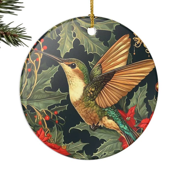 Miss Crabtree - Wholesale Ornament - Hummingbird Ornament, William Morris Art, Car Mirror Charm0