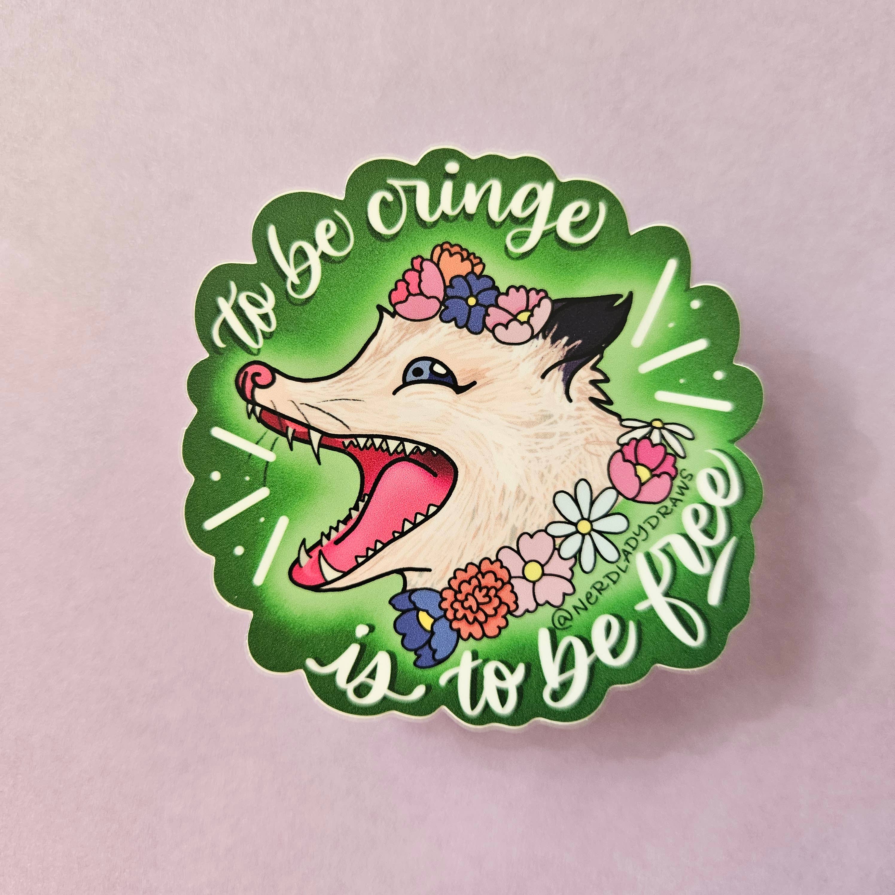 Nerd Lady Designs - Wholesale Sticker - Cringe Possum Funny Sticker5