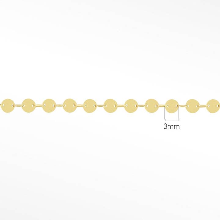 Wholesale Mirror Round 3mm 14k Gold Chain Designer Line for Permanent Jewelry Sold by the inch for wholesale by Nina Wynn Pro Shop