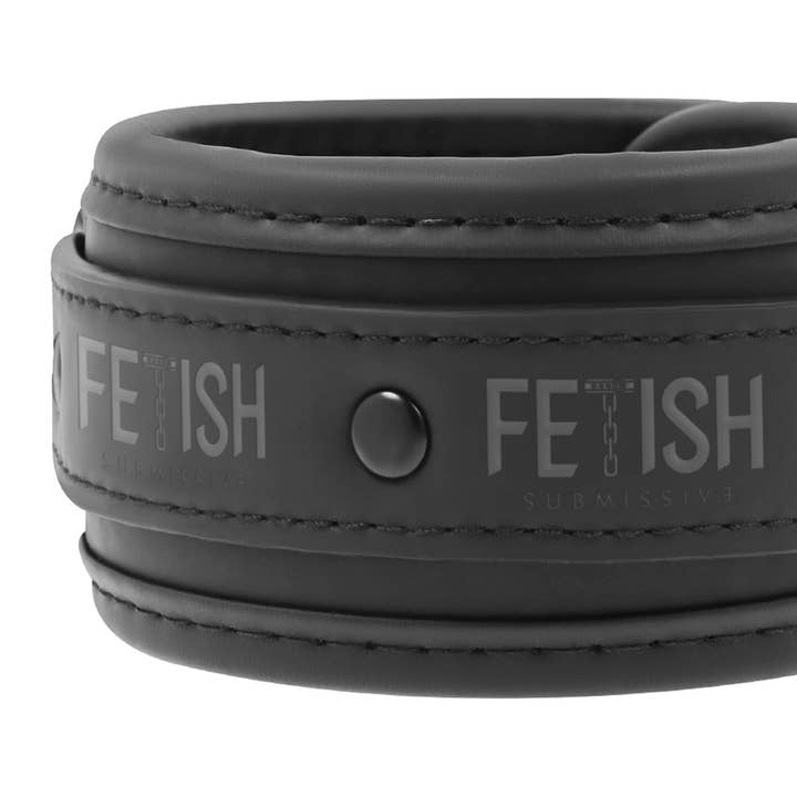 LOVERS - SHOP - Wholesale Sex Toy - FETISH SUBMISSIVE VEGAN LEATHER HANDCUFFS WITH NEOPRENE LINING