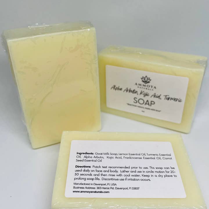 Ammoya Naturals - Venta al por mayor Pastilla de jabón - Jabón con alfa arbutina y ácido kójico3