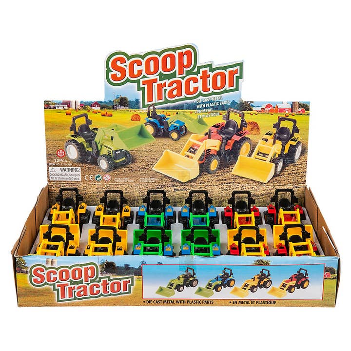 La Luna Bella - Toys - Wholesale Toy Car/Truck - Kids - 6" DIE-CAST SCOOP TRACTOR LLB Car Toys