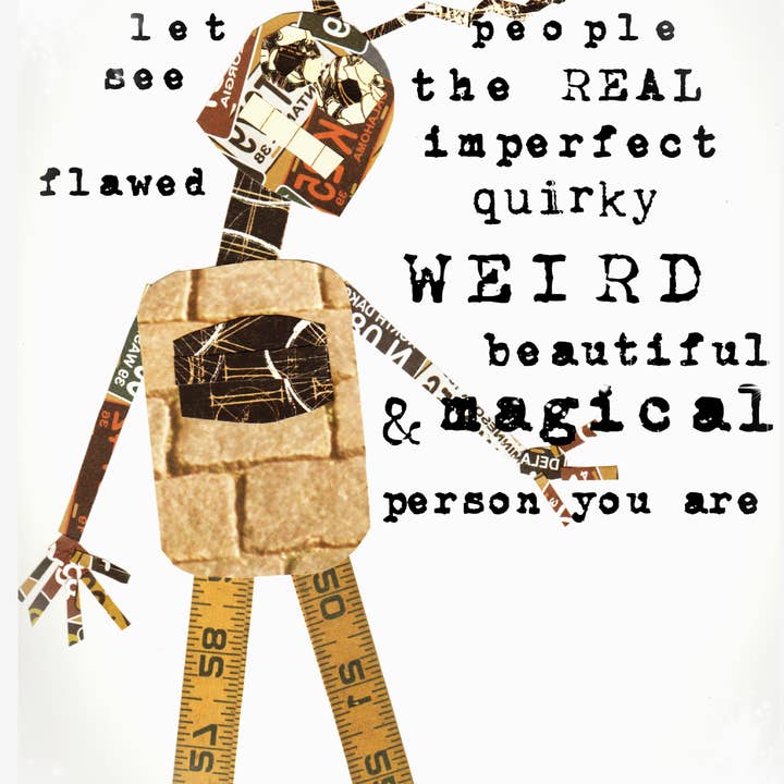 Shannon Marie Makes - Wholesale Kunstprint - Wees gewoon jezelf Robot Collage Art Print3