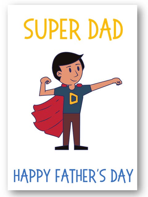 Carte de fête des pères Super Héros Second Ave pour papa pour la vente par Second Ave Gift Company