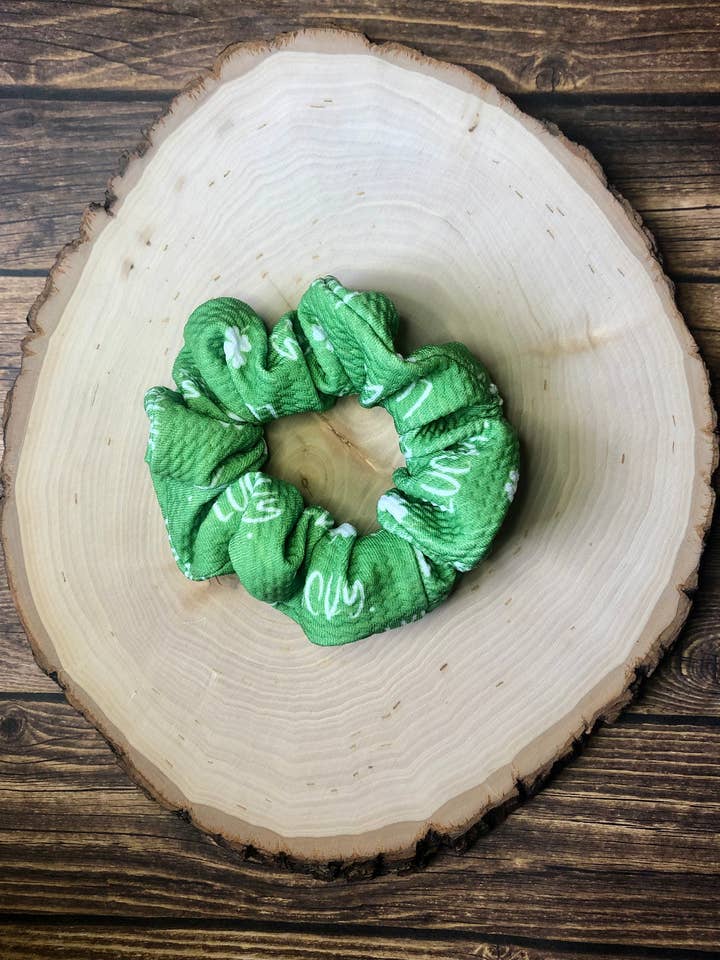 St. Patrick's Day Scrunchie for wholesale by South Coast Sewn