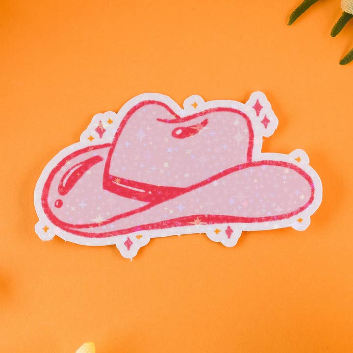 Holografisk cowboyhatklistermærke for engroshandel hos Sunglow Paper Co.