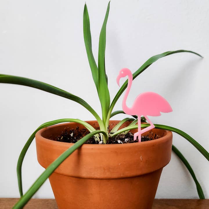 Leaf & Node - Wholesale Garden/Lawn Stake - Pink Flamingo Decorative Houseplant Accessory