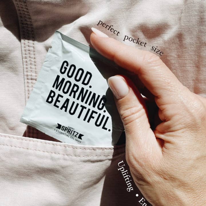 Happy Spritz - Wholesale Face & Body Wipes - Good Morning Beautiful Towelette 7 Day Bag1