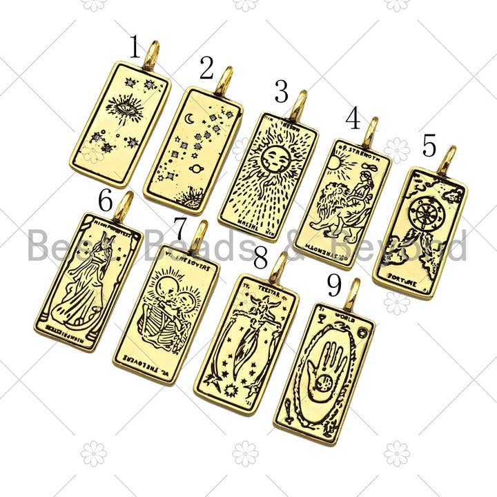 BestBeads&Beyond - Wholesale Individual charm/pendant - Hamsa Hand Charm Pendant, Brass and Gold-Filled Charm
