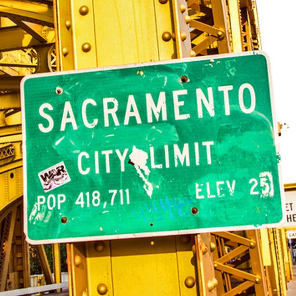 City of Sacramento Sign Ceramic Coaster for wholesale by South Austin Gallery