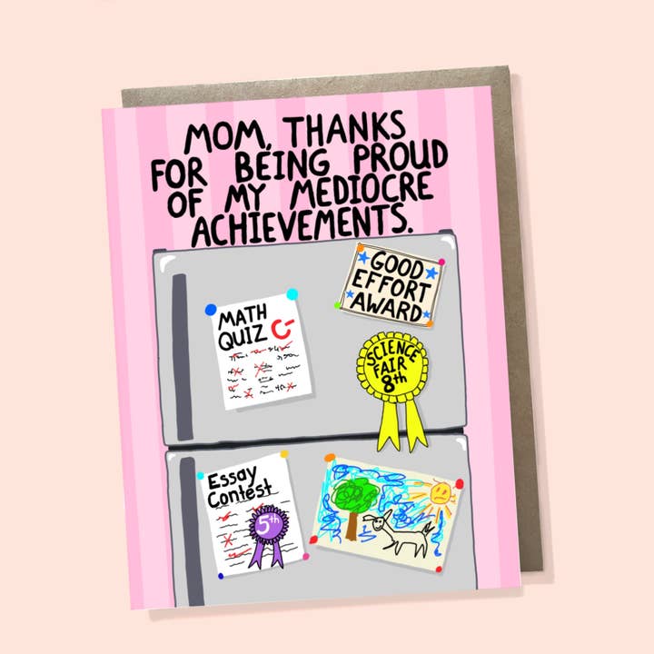 Mom Thanks For Being Proud, funny Mom card, mothers day card for wholesale by Bangs & Teeth