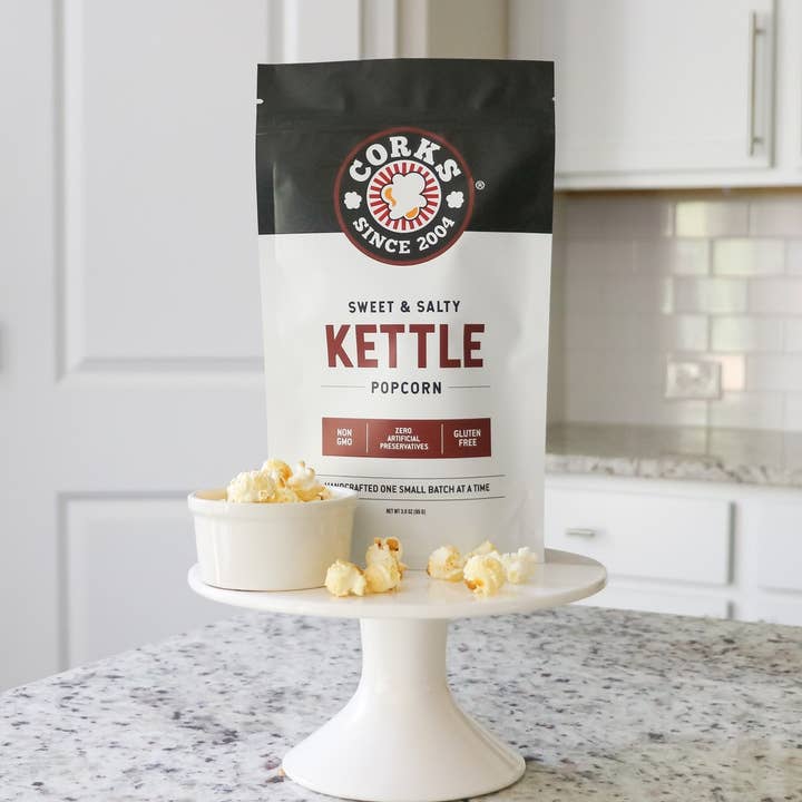 Corks Popcorn - Wholesale Popcorn - Sweet and Salty Kettle Popcorn - 3.0 oz