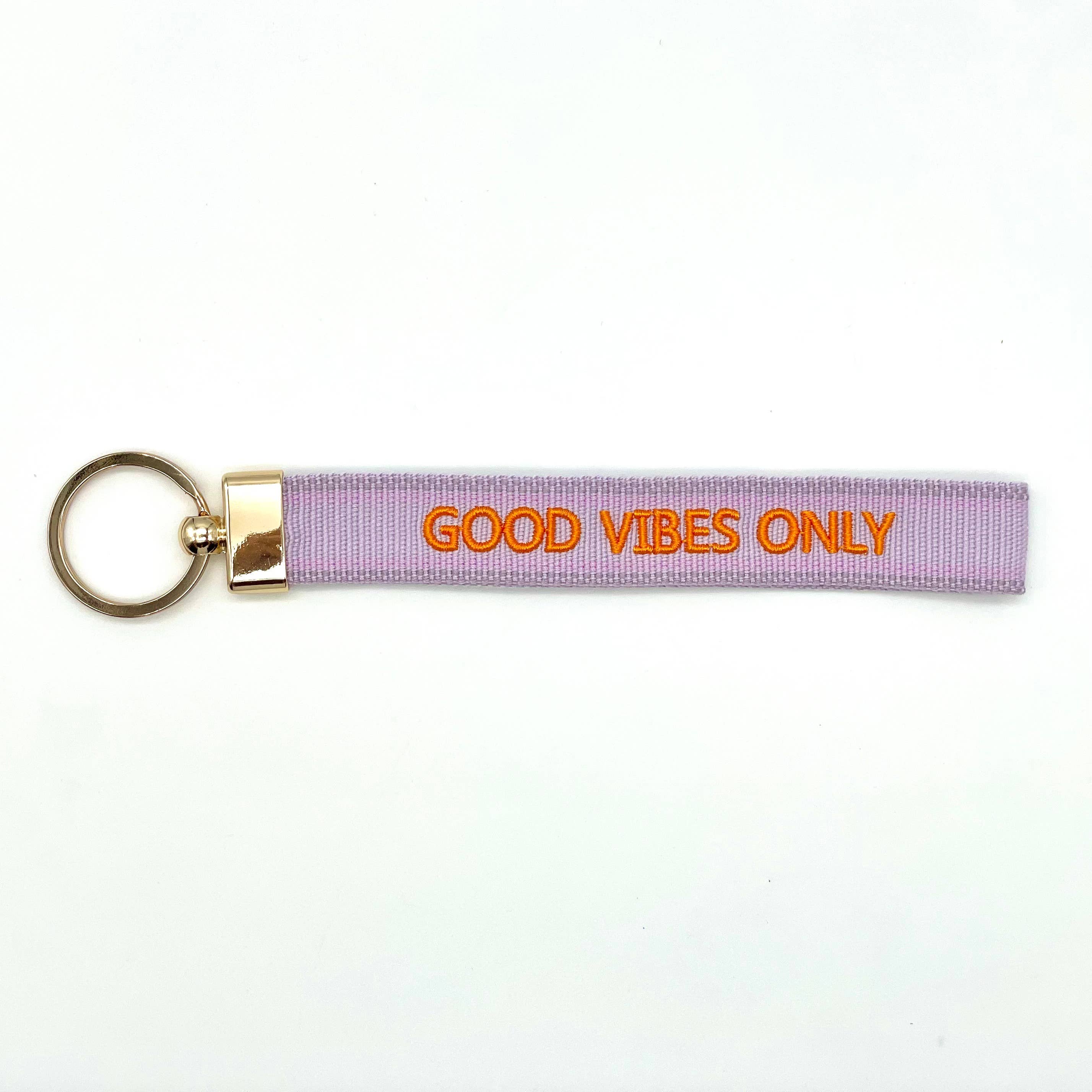 Parsley & Pepper - Wholesale Keychain - Unisex - GOOD VIBES ONLY woven embroidered keychain keychain1