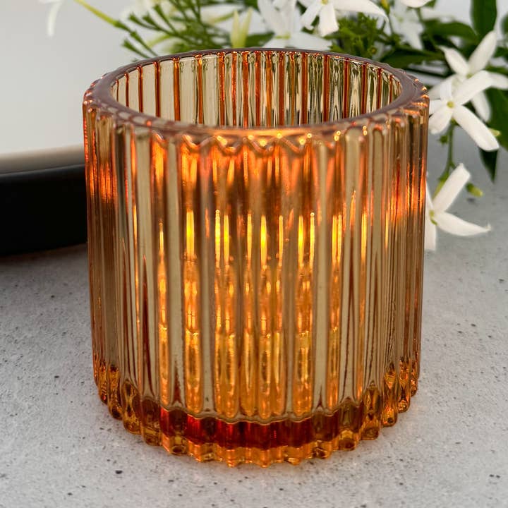 Light Amber Glass Votive Holder for wholesale by Barossa Supply Co.
