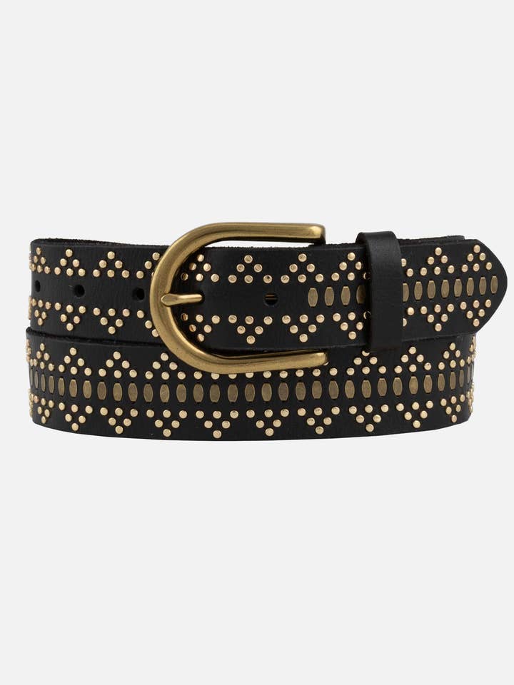 Elora | Leren Riem met Studs voor wholesale door Amsterdam Heritage Belts, Bags, Apparel & Jackets EU