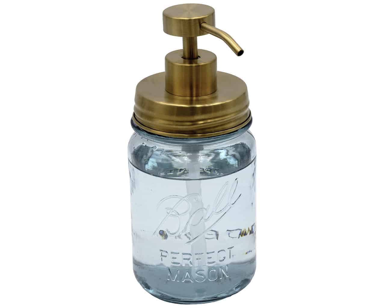 Mason Jar Lifestyle - Wholesale Soap Dispenser - Matte Gold Soap Pump Lid Kit for Regular Mouth Mason Jars3