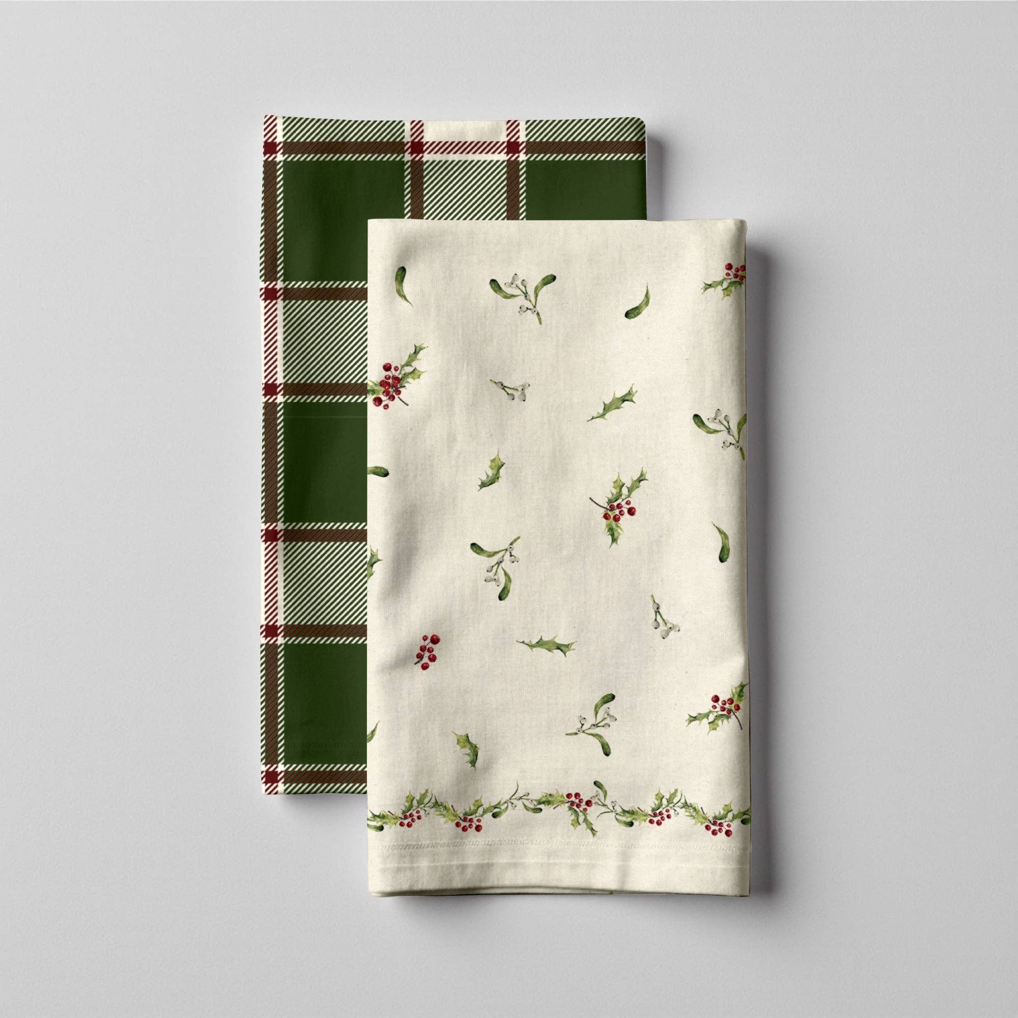 SG HOGAR - Wholesale Tea Towel - Pack of 2 Holly kitchen towels - Wish 111