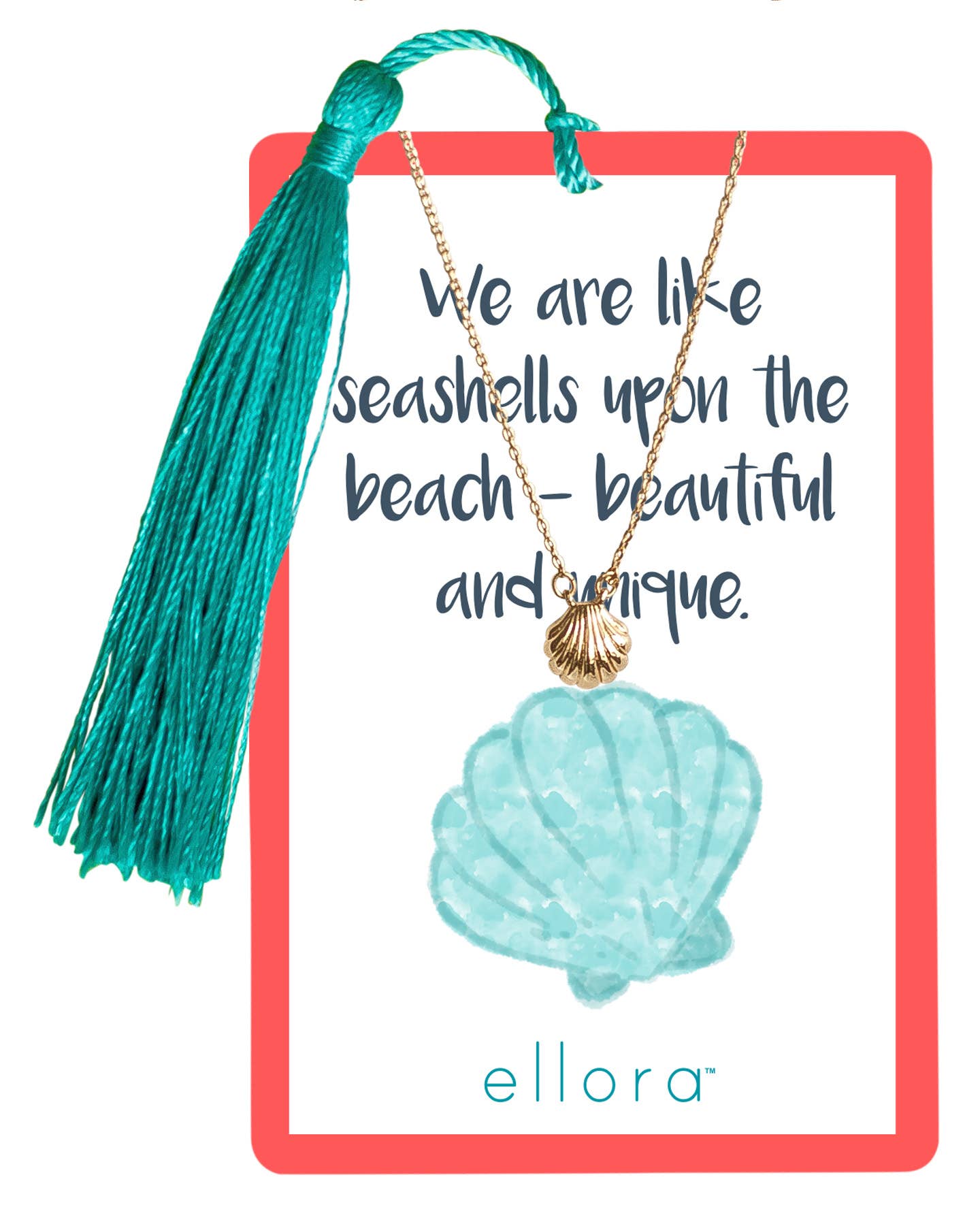 ellora - Wholesale Pendant/Charm Necklace - Seashell Necklace - Gold on Tropical Card0