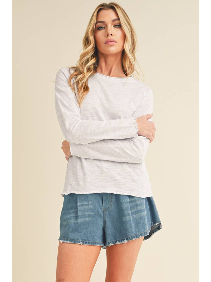 AEMI + CO - Wholesale T-Shirt - Women's - 8288DN Gwen Baby Long Sleeve Top7