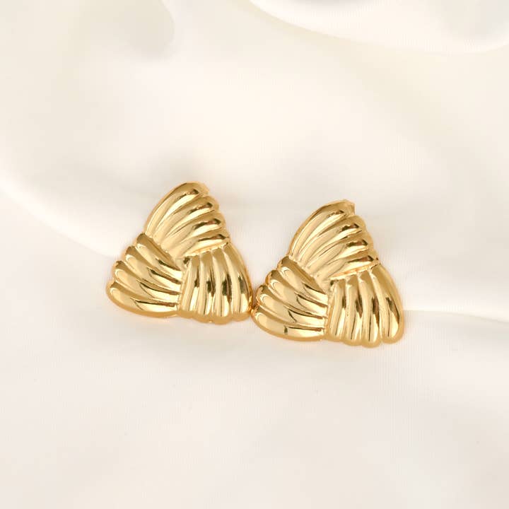 Blueyejewelry - Vendita all'ingrosso Orecchini pendenti - Orecchini Geometrici - Orecchini a Conchiglia Impermeabili con Creste4