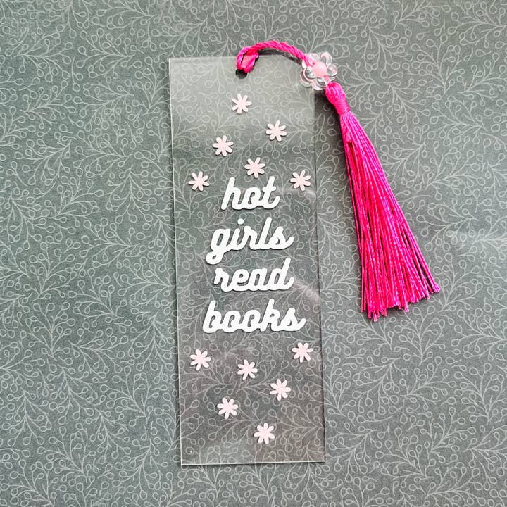 Marcapáginas de acrílico con borla "Las chicas sexys leen libros" para venta al por mayor de Love Her Work