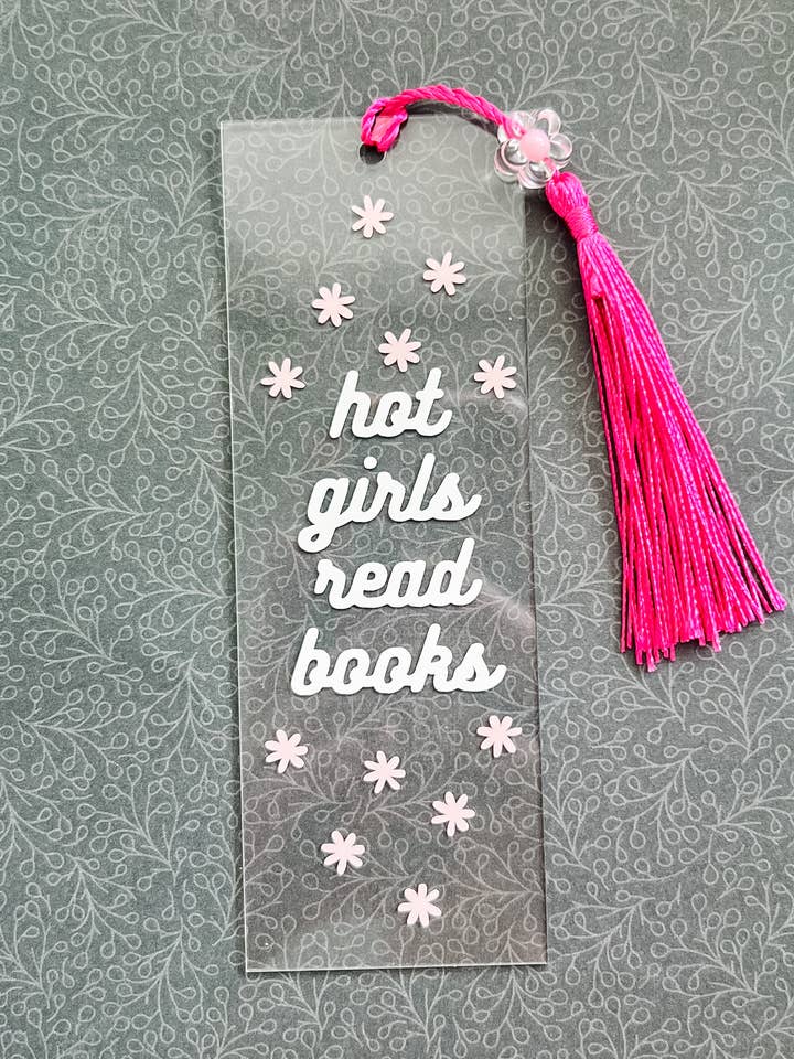 Marcapáginas de acrílico con borla "Las chicas sexys leen libros" para venta al por mayor de Love Her Work