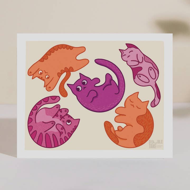 Subtiele Kat Trots Vlag: Lesbische Vlag Kunstdruk voor wholesale door Double Take Creative Studio