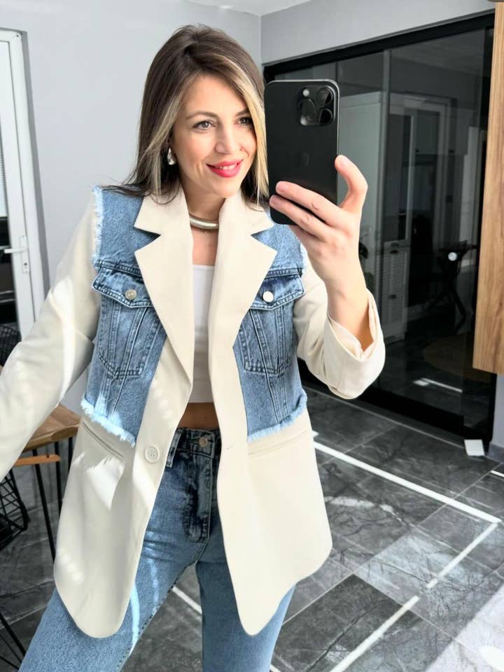 7307 blazer jacket with jeans one size for wholesale by LORIANE