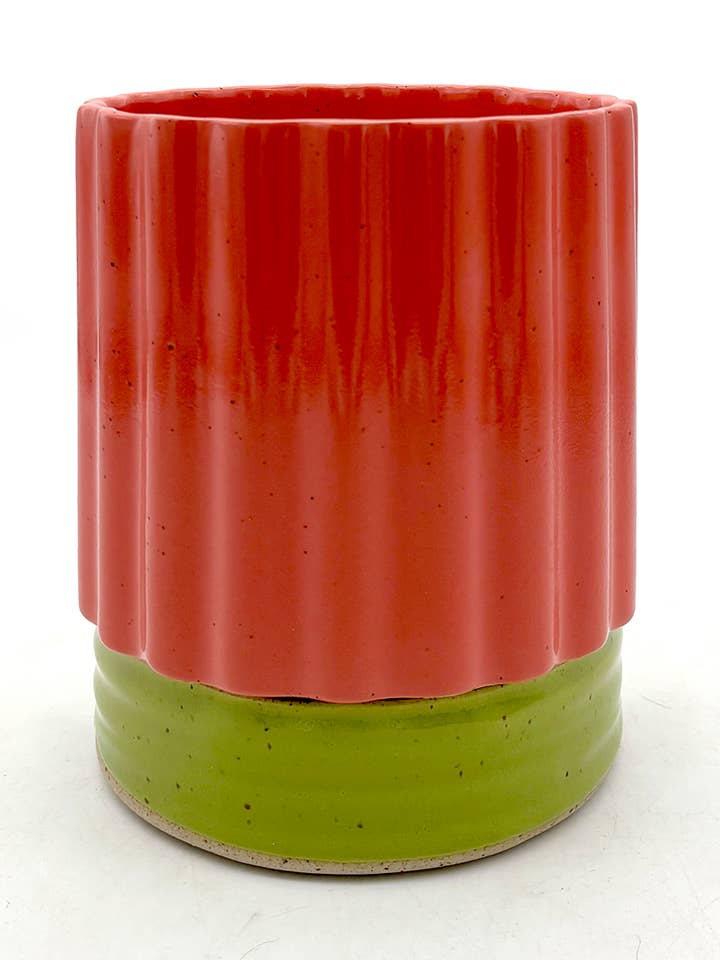 5" Planter with Drainage in Red Lime for wholesale by KEENE GOODS