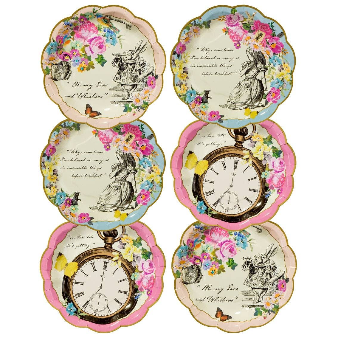 Talking Tables UK – wholesale Disposable plate – Alice in Wonderland Plates | 12 Pack | Tea Party |2