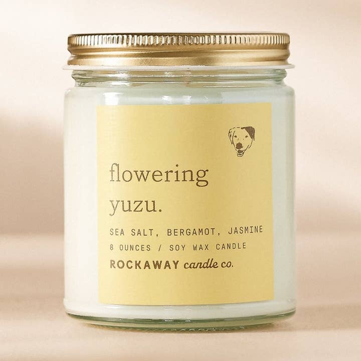 Flowering Yuzu 8oz Candle for wholesale by Rockaway Candle Co
